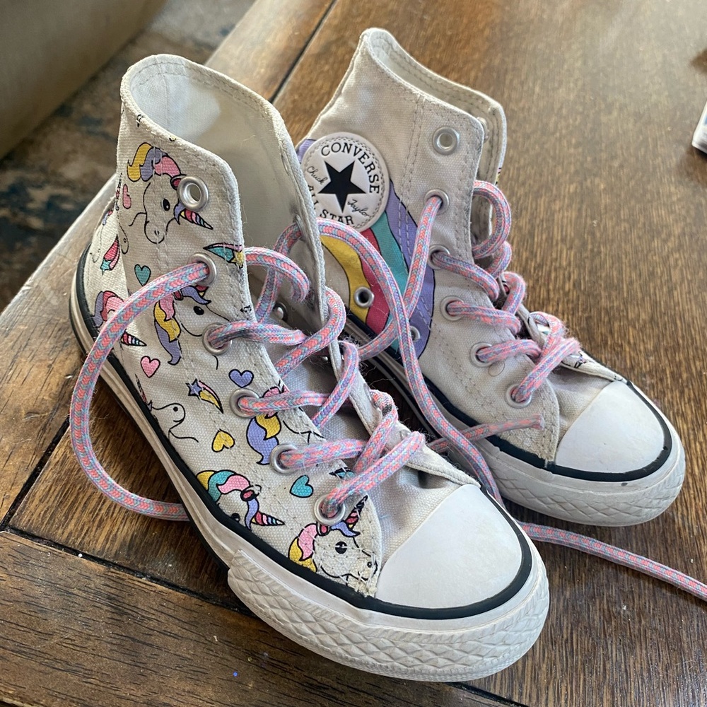 Girls unicorn converse high top sneaker
